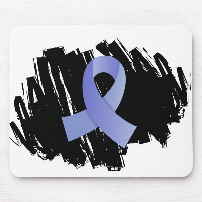Prostate Cancer Light Blue Ribbon With Scribble Mouse Pads