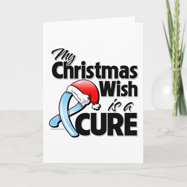 Prostate Cancer My Christmas Wish is a Cure Holiday Card (Front)