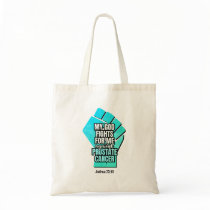 Prostate Cancer MY GOD FIGHTS FOR ME Christian Tote Bag