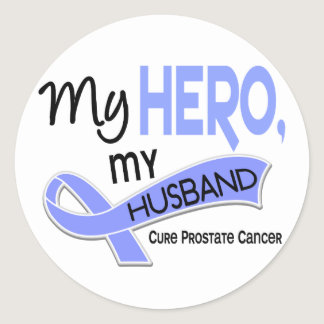Prostate Cancer MY HERO, MY HUSBAND 42 Classic Round Sticker
