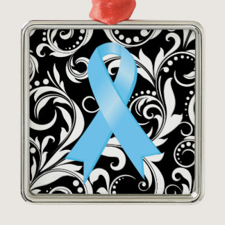 Prostate Cancer Ribbon Deco Noir Metal Ornament