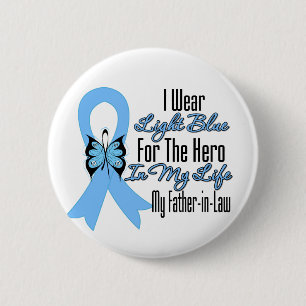 Prostate Cancer Ribbon Hero My Father in Law Button