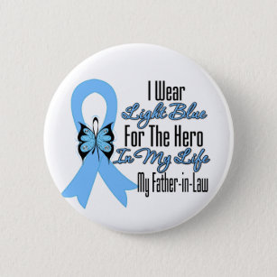 Prostate Cancer Ribbon Hero My Father in Law Button