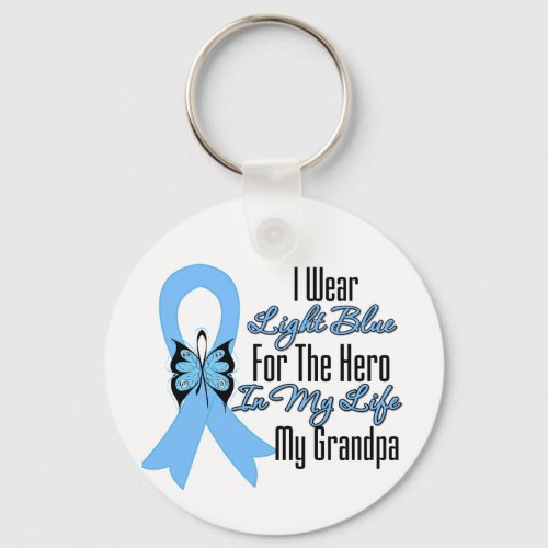 Prostate Cancer Ribbon Hero My Grandpa Keychain