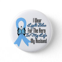 Prostate Cancer Ribbon Hero My Husband Button