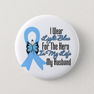 Prostate Cancer Ribbon Hero My Husband Button