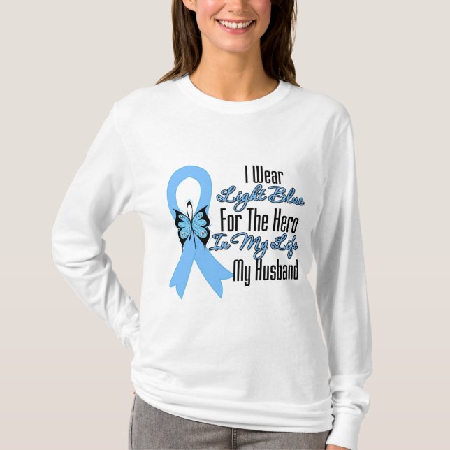 Prostate Cancer Ribbon Hero My Husband T-Shirt (Front)