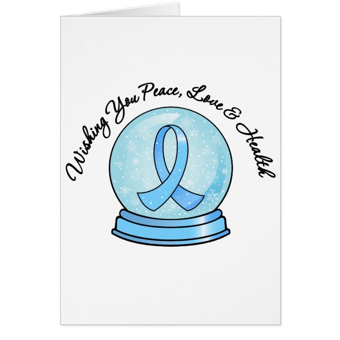 Prostate Cancer Ribbon Merry Christmas Snowglobe Cards