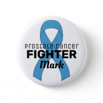 Prostate Cancer Ribbon White Button