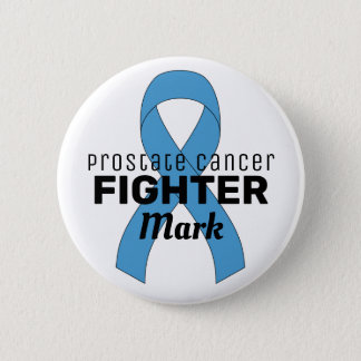 Prostate Cancer Ribbon White Button