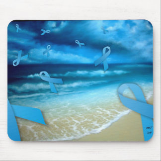 Prostate Cancer Ribbons Floaing Over the Beach Mouse Pad