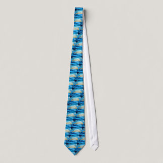 Prostate Cancer Ribbons Floaing Over the Beach Neck Tie