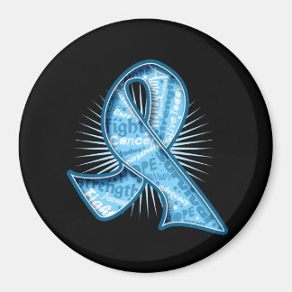Prostate Cancer Slogan Watermark Ribbon Magnet