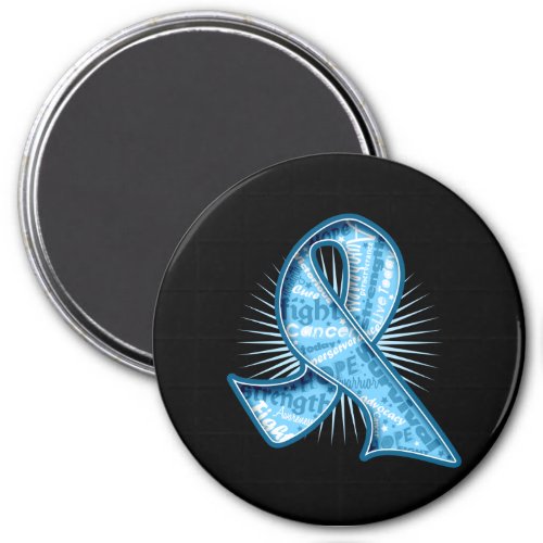 Prostate Cancer Slogan Watermark Ribbon Magnet