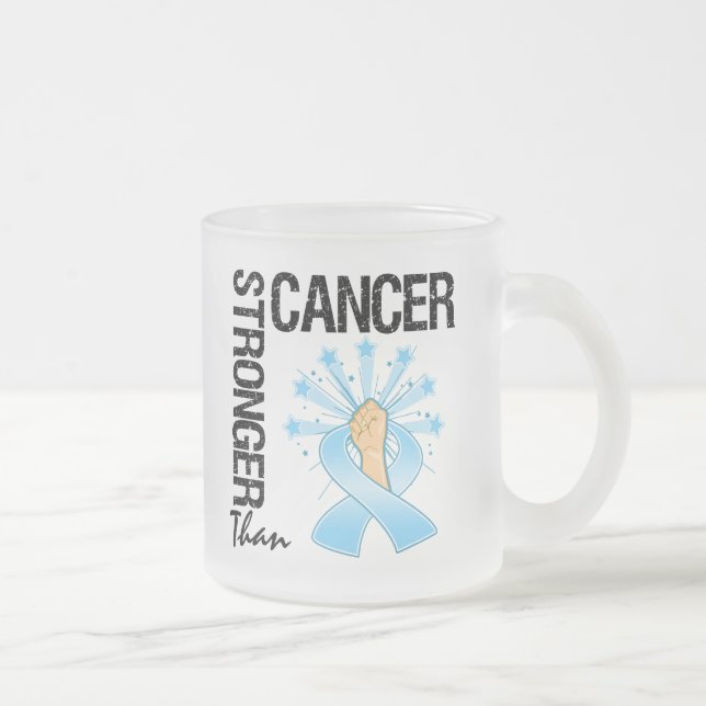 Prostate Cancer  - Stronger Than Cancer Frosted Glass Coffee Mug (Right)