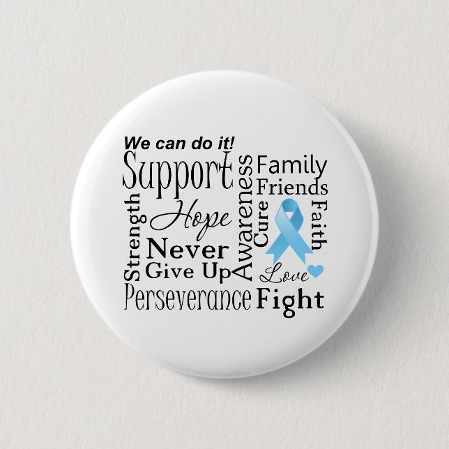 Prostate Cancer Supportive Words Pinback Button (Front)