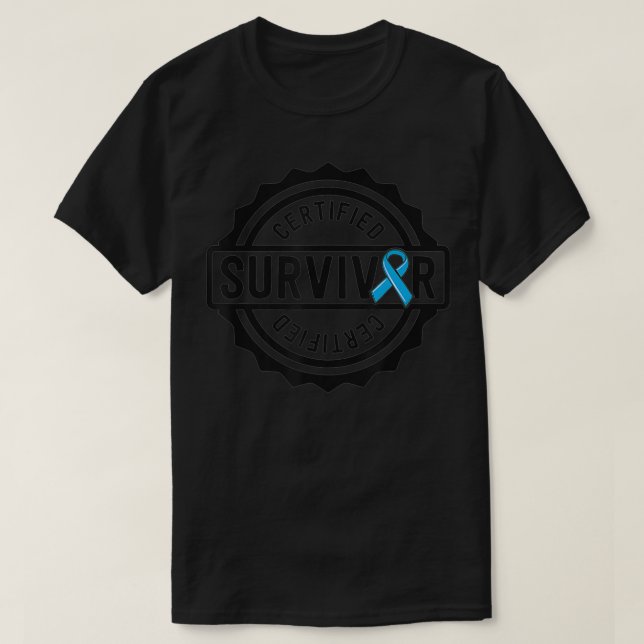 Prostate Cancer Survivor Gift For Men Blue Ribbon  T-Shirt (Design Front)