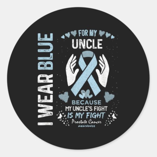 Prostate Cancer Survivor Support I Wear Blue For M Classic Round Sticker