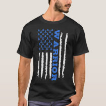 Prostate Cancer Warrior Blue Ribbon Flag T-Shirt