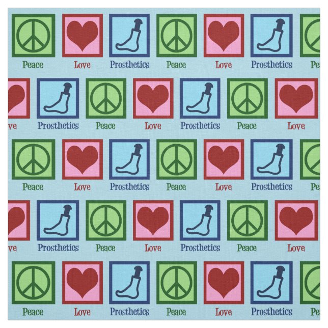 Prosthetist Peace Love Prosthetics Fabric (Swatch)