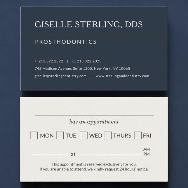 Prosthodontics Office Appointment Reminder Business Card (Creator Uploaded)
