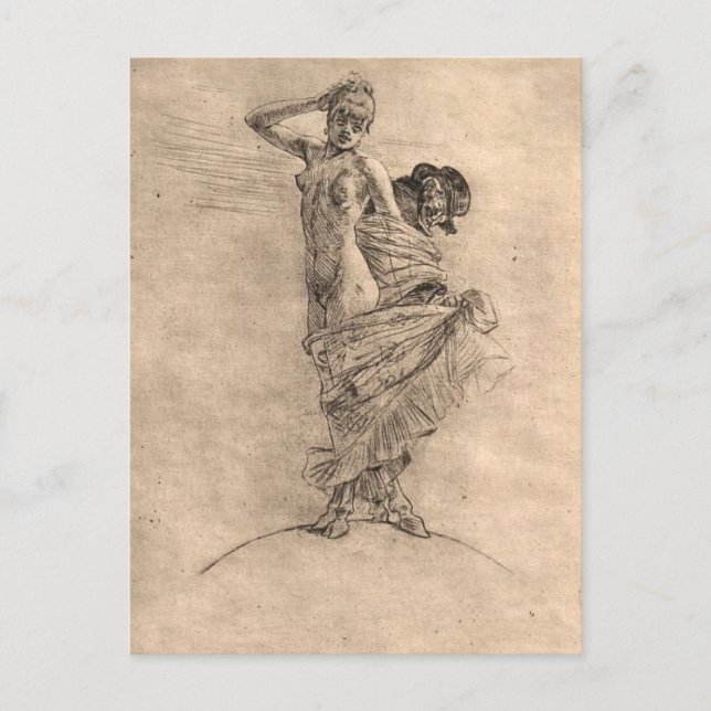 Prostitution and Madness Dominating the World Postcard (Front)