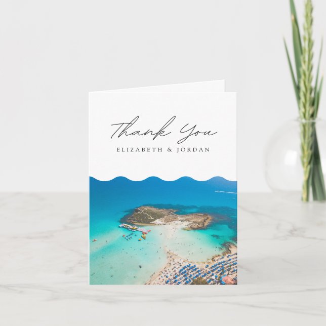 Protaras Beach Cyprus Blank Thank You Card (Front)