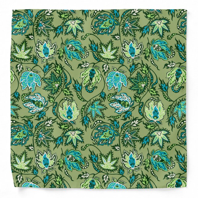 Protea Batik Hawaiian Tropical Floral Bandana (Front)