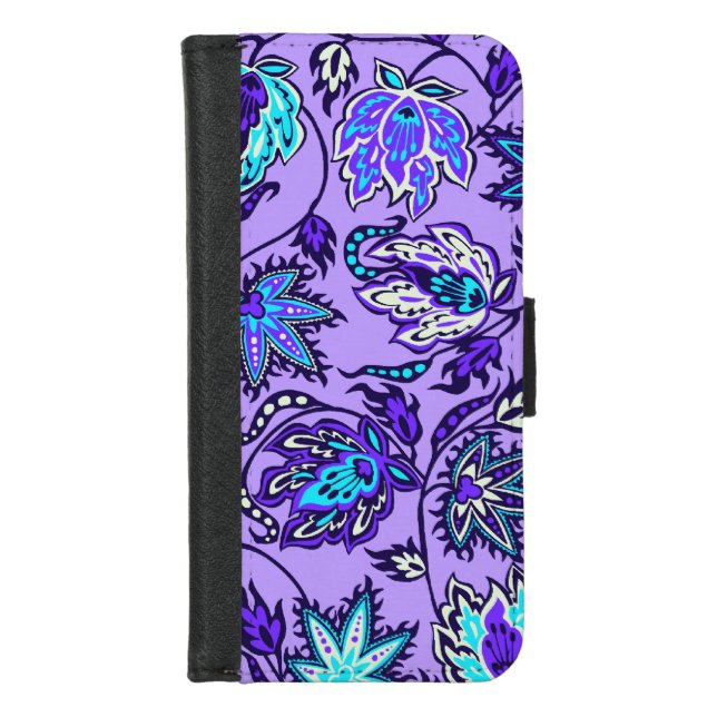 Protea Batik Hawaiian Tropical Floral  iPhone Wallet Case (Front)