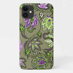 Protea Batik Hawaiian Tropical Floral Khaki iPhone 11 Case
