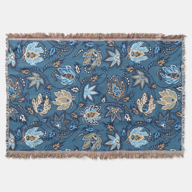 Protea Batik Hawaiian Tropical Throw Blanket (Front)