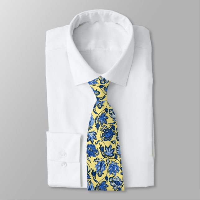 Protea Batik Tropical Print Two-sided Printed Neck Tie (Tied)