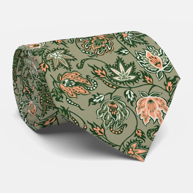 Protea Batik Tropical Two-sided Printed Neck Tie (Rolled)