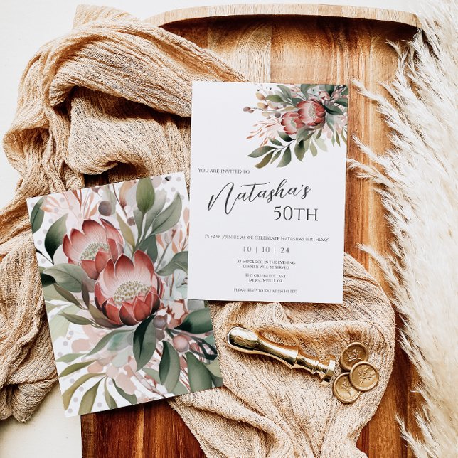 Protea Birthday Invitation (Creator Uploaded)