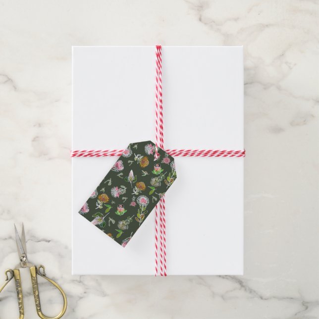 Protea Botanical Flower Gift Tags (With Twine)