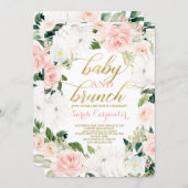 Protea floral Baby Shower girl brunch invitation (Front/Back)
