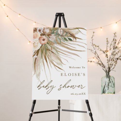 Protea Floral Pampas Grass Baby Shower Welcome Foam Board