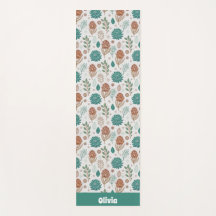 Protea Flower Desert Floral name Pattern Yoga Mat