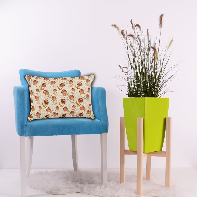 Protea Flower Desert Floral pink Pattern  Accent Pillow (Creator Uploaded)