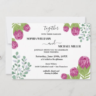 Protea Flower Garden Wedding Invitation