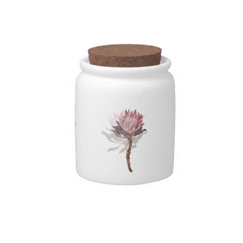 protea flowers candy jar
