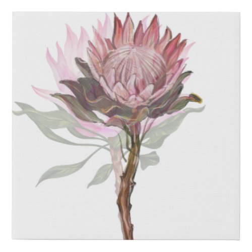 protea flowers faux canvas print