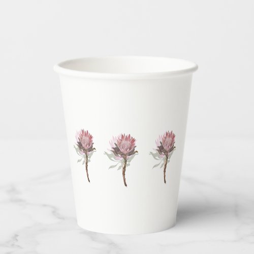 protea flowers paper cups