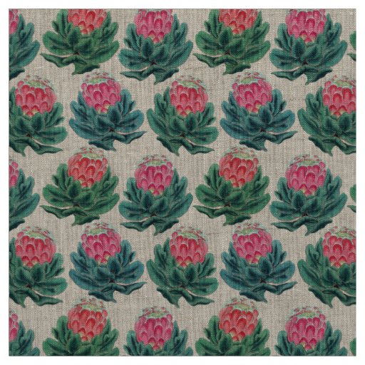 Protea Flowers Pattern Fabric