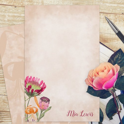 Protea Flowers Personalized Stationary