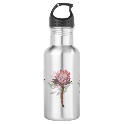 protea flowers stainless steel water bottle