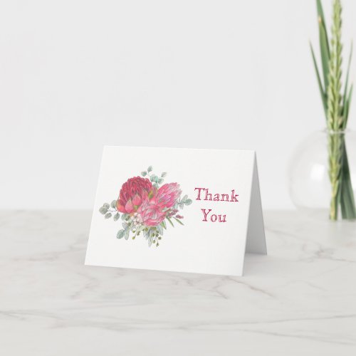 Protea Flowers Thank You Card