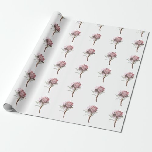 protea flowers wrapping paper