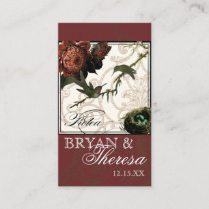 Protea Hummingbird Burgundy - Table Seating Cards