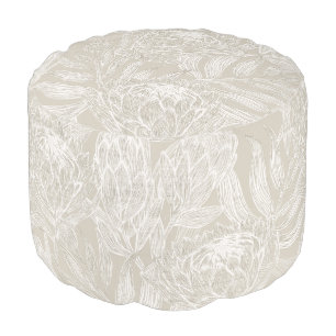 Protea pattern pouf